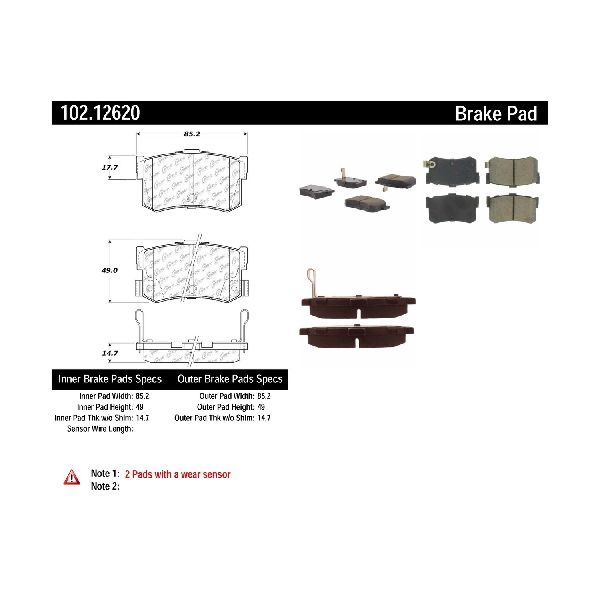 1994-1998 Hyundai Sonata Disc Brake Pad Set - Rear (Centric)