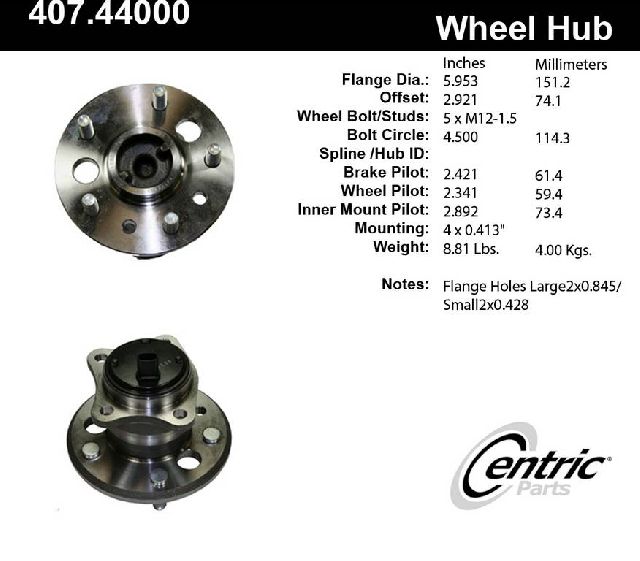 2004-2006 Lexus ES330 Wheel Bearing and Hub Assembly - Rear Left (Centric)