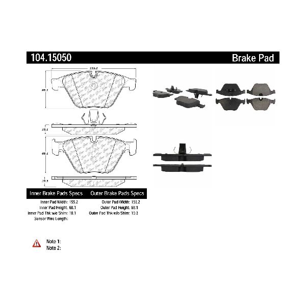 2014-2016 BMW 528i Disc Brake Pad Set - Front (Centric)