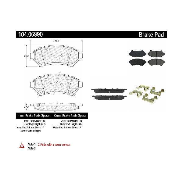 1997-2005 Buick Century Disc Brake Pad Set - Front (Centric)