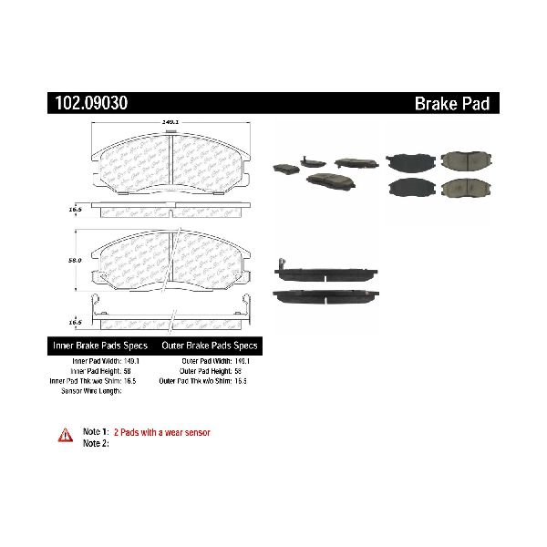 2002-2003 Kia Sedona Disc Brake Pad Set - Front (Centric)