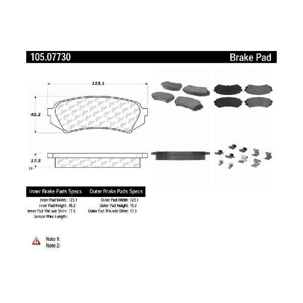 1998-2007 Toyota Land Cruiser Disc Brake Pad Set - Rear (Centric)
