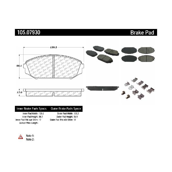 1999-2004 Honda Odyssey Disc Brake Pad Set - Front (Centric)