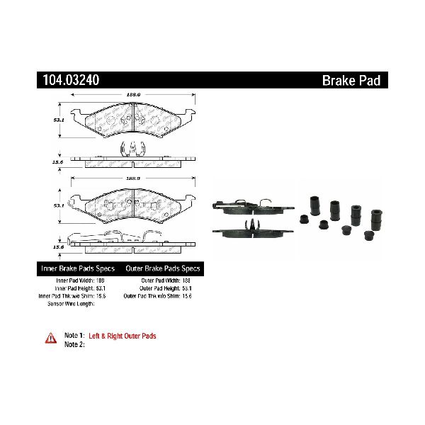 1988-1992 Lincoln Continental Disc Brake Pad Set - Front (Centric)