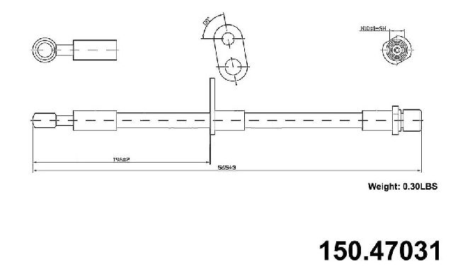 2003-2006 Subaru Baja Brake Hydraulic Hose - Front Right (Centric)