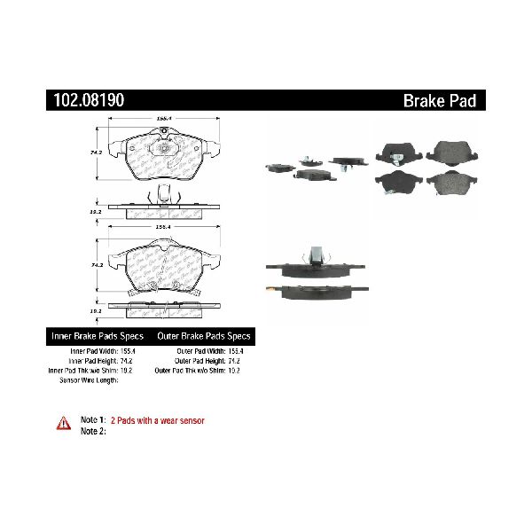 1999-2003 Saab 9-3 Disc Brake Pad Set - Front (Centric)