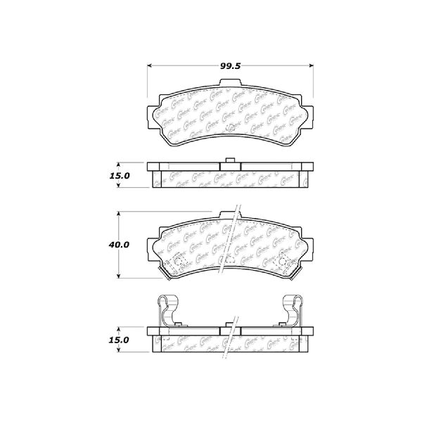 1995-1998 Nissan 200SX Disc Brake Pad Set - Rear (Centric)