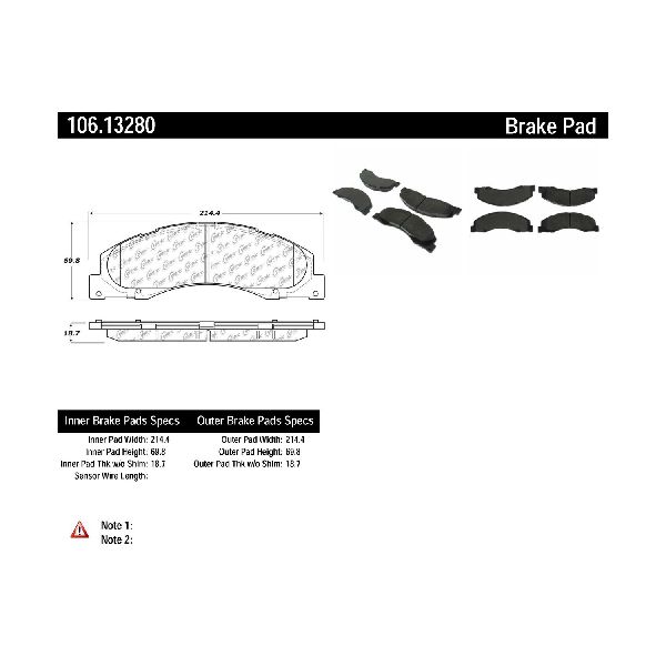 2008-2014 Ford E-250 Disc Brake Pad Set - Front (Centric)