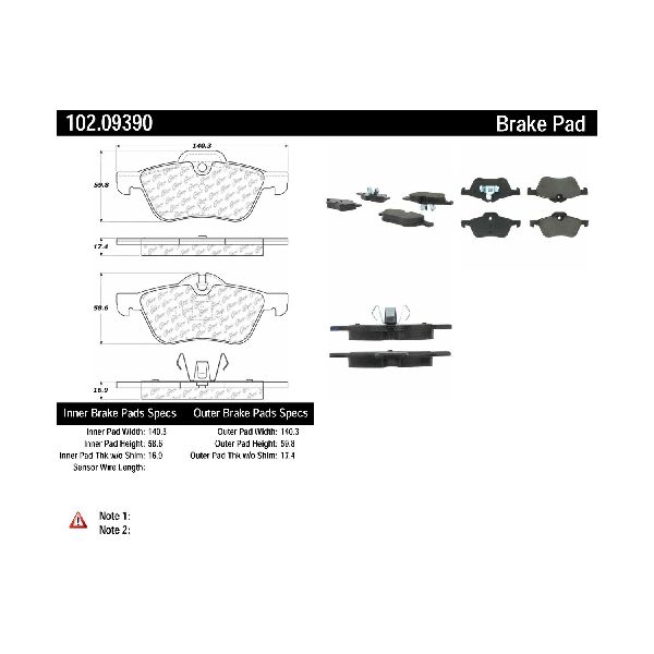2002-2008 Mini Cooper Disc Brake Pad Set - Front (Centric)