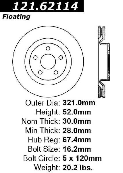 2008-2009 Pontiac G8 Disc Brake Rotor - Front (Centric)