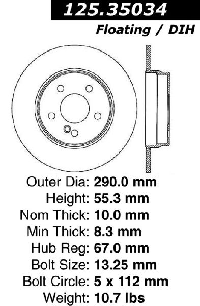 2006-2007 Mercedes-Benz C280 Disc Brake Rotor - Rear (Centric)