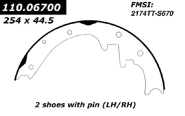 1991-2001 Jeep Cherokee Drum Brake Shoe - Rear (Centric)