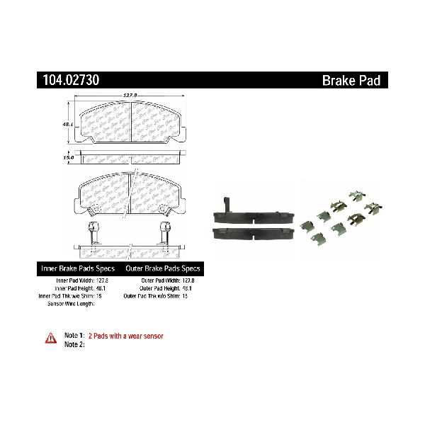 1988-2000 Honda Civic Disc Brake Pad Set - Front (Centric)