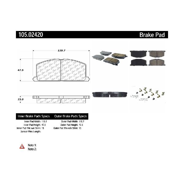 1992-1999 Toyota Paseo Disc Brake Pad Set - Front (Centric)