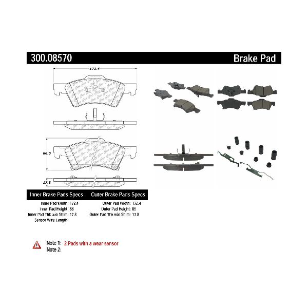 2001-2007 Dodge Caravan Disc Brake Pad Set - Front (Centric)