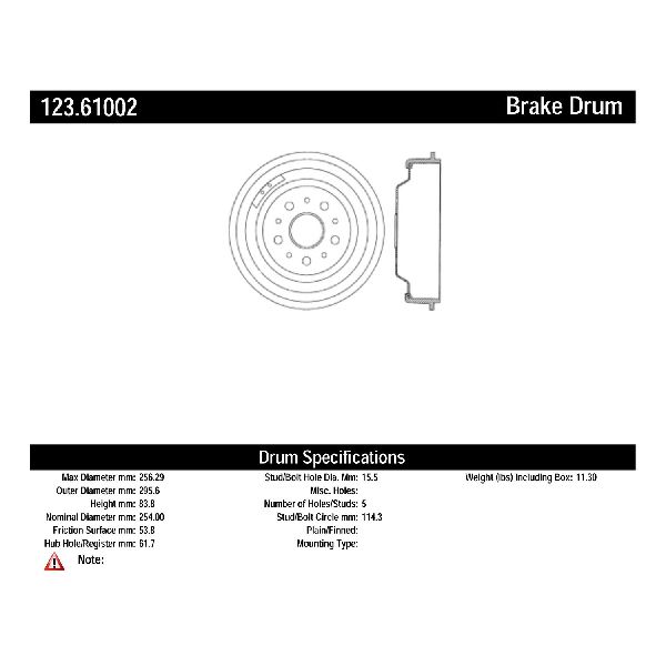 1967-1968 Mercury Cougar Brake Drum - Rear (Centric)