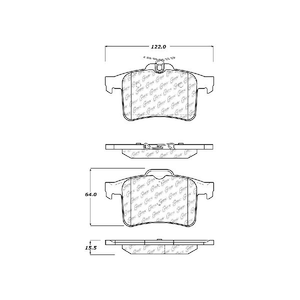 2010-2015 Jaguar XF Disc Brake Pad Set - Rear (Centric)