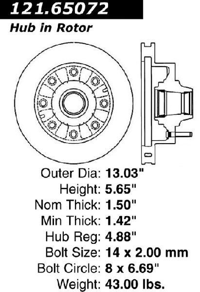 1999-2000 Ford F-250 Super Duty Disc Brake Rotor and Hub Assembly - Front (Centric)