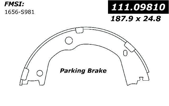 2011-2013 Kia Sorento Parking Brake Shoe - Rear (Centric)