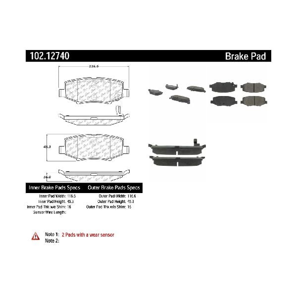 2007-2011 Dodge Nitro Disc Brake Pad Set - Rear (Centric)