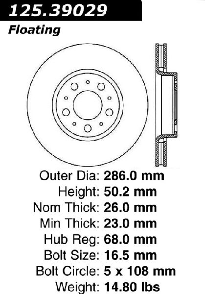 1999-2006 Volvo S80 Disc Brake Rotor - Front (Centric)
