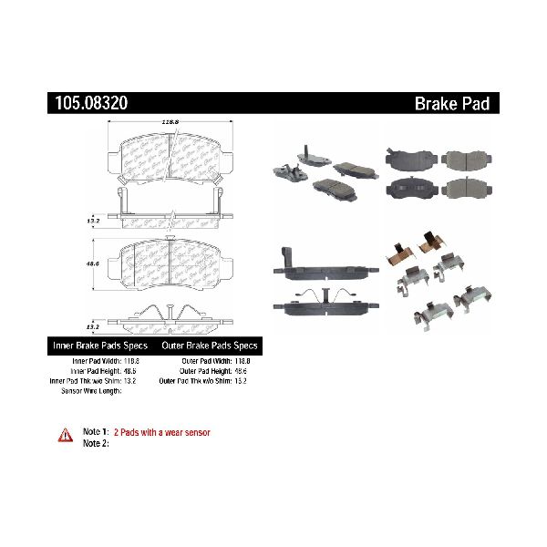 2000-2006 Honda Insight Disc Brake Pad Set - Front (Centric)