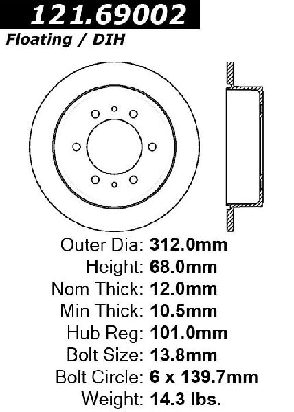 2009-2010 Hummer H3T Disc Brake Rotor - Rear (Centric)