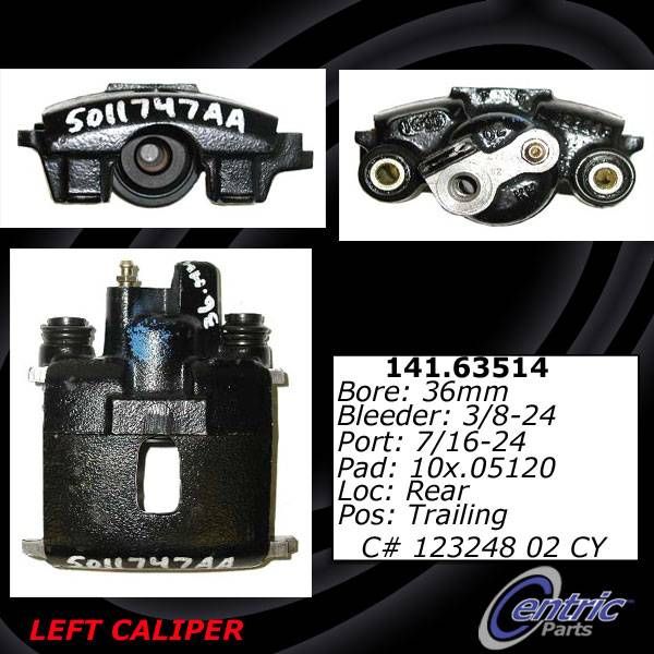 1998-2004 Dodge Intrepid Disc Brake Caliper - Rear Left (Centric)