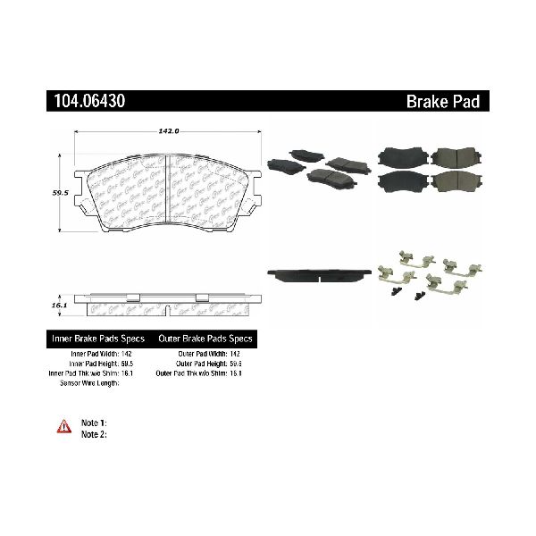 1995-2002 Mazda Millenia Disc Brake Pad Set - Front (Centric)