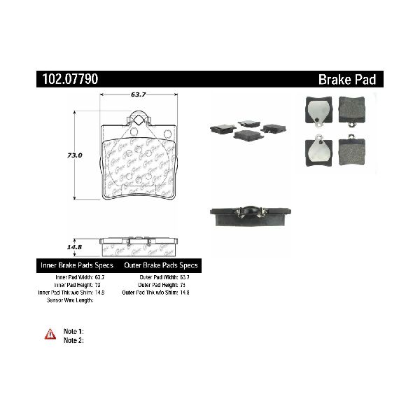 1996-2000 Mercedes-Benz C280 Disc Brake Pad Set - Rear (Centric)