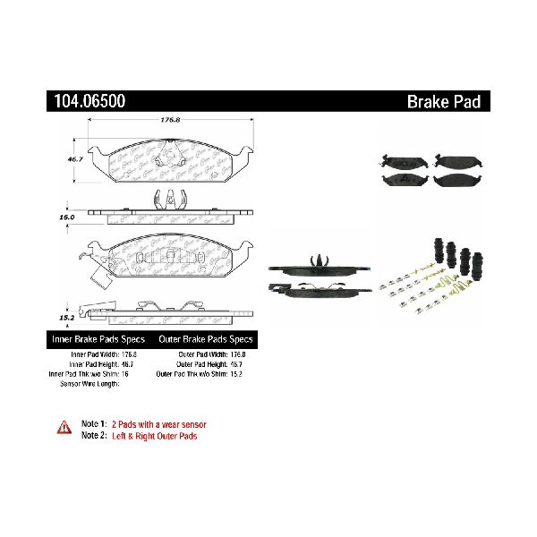 1995-2000 Dodge Stratus Disc Brake Pad Set - Front (Centric)