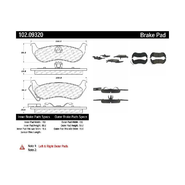 2003-2011 Lincoln Town Car Disc Brake Pad Set - Rear (Centric)