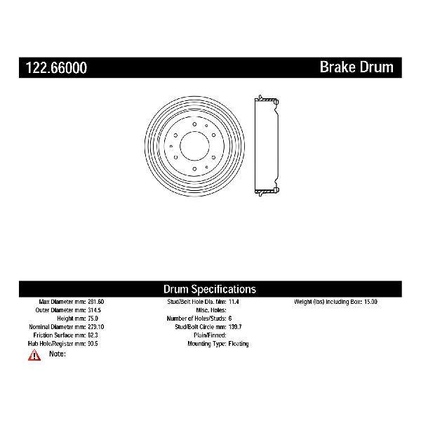 1970 GMC Jimmy Brake Drum - Rear (Centric)