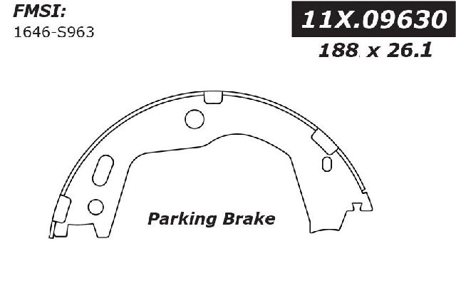 2011-2013 Hyundai Equus Parking Brake Shoe - Rear (Centric)