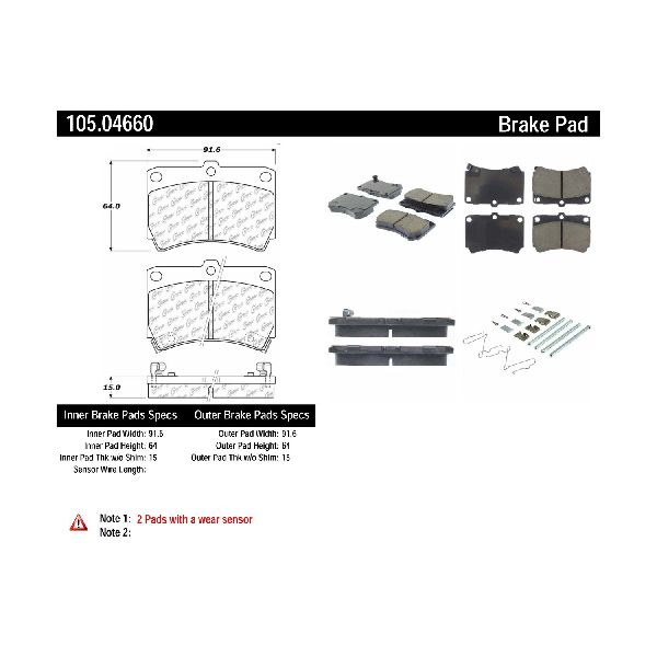 1990-1998 Mazda Protege Disc Brake Pad Set - Front (Centric)