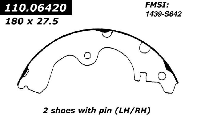 1991-1999 Toyota Tercel Drum Brake Shoe - Rear (Centric)
