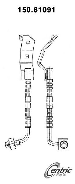 1998-2002 Lincoln Town Car Brake Hydraulic Hose - Front Right (Centric)