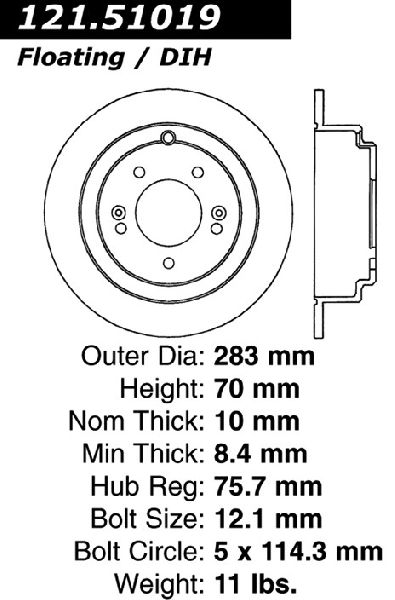 2004-2006 Kia Amanti Disc Brake Rotor - Rear (Centric)