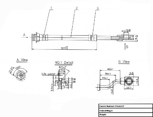 1999-2004 GMC Sierra 2500 Brake Hydraulic Hose - Rear Right Lower (Centric)