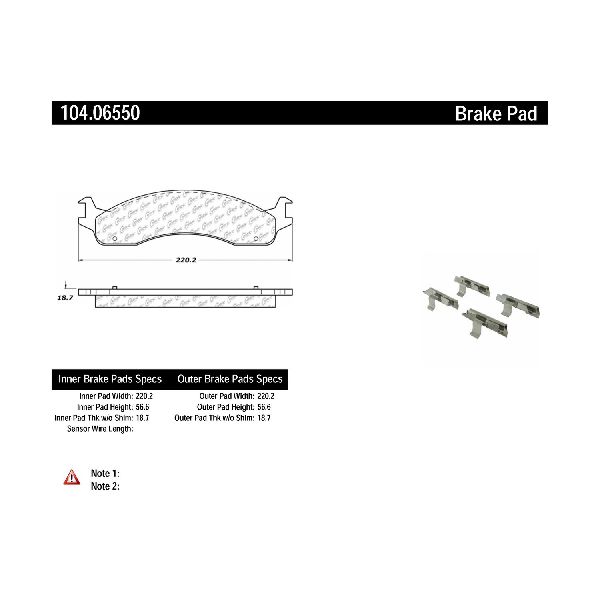 2003-2007 Ford E-250 Disc Brake Pad Set - Front (Centric)