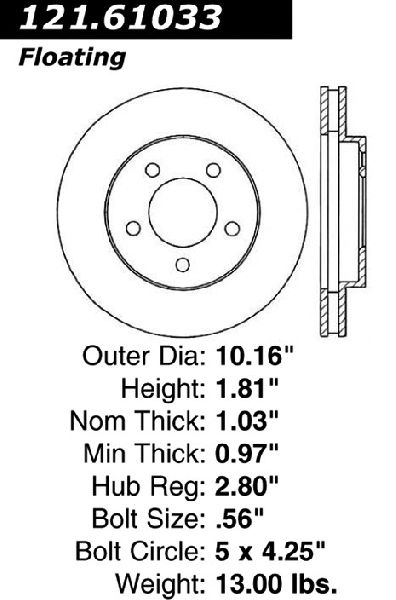 1991-1992 Lincoln Continental Disc Brake Rotor - Front (Centric)