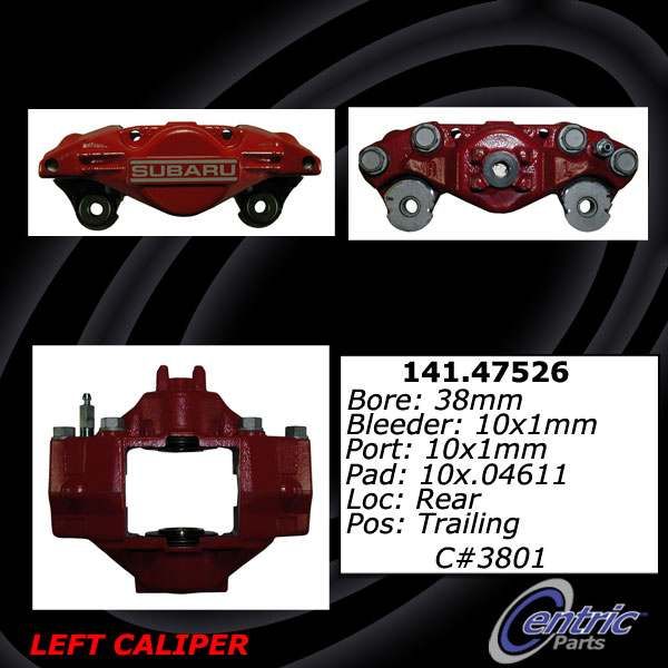 2006-2007 Subaru Impreza Disc Brake Caliper - Rear Right (Centric)