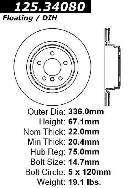 2009-2013 BMW 335i xDrive Disc Brake Rotor - Rear (Centric)