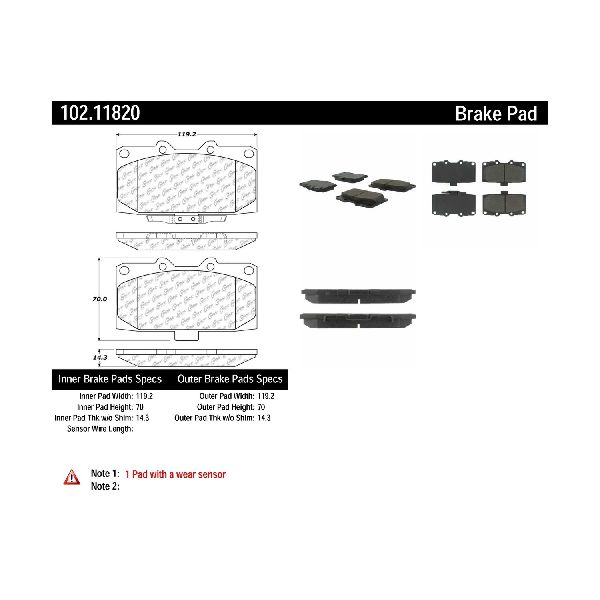 2006-2007 Subaru Impreza Disc Brake Pad Set - Front (Centric)