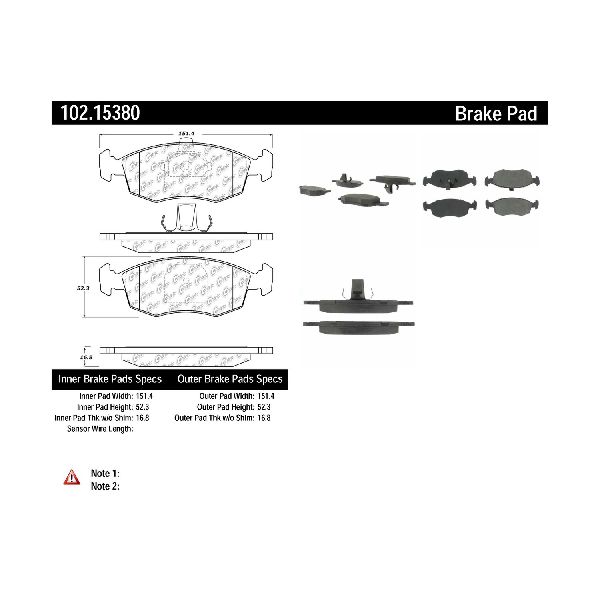 2007-2012 Fiat Strada Disc Brake Pad Set - Front (Centric)