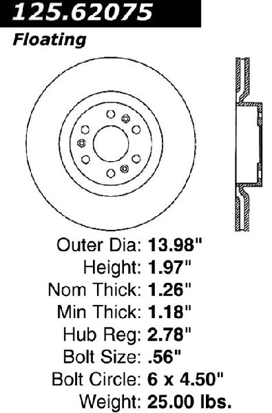 2006-2011 Cadillac STS Disc Brake Rotor - Front (Centric)