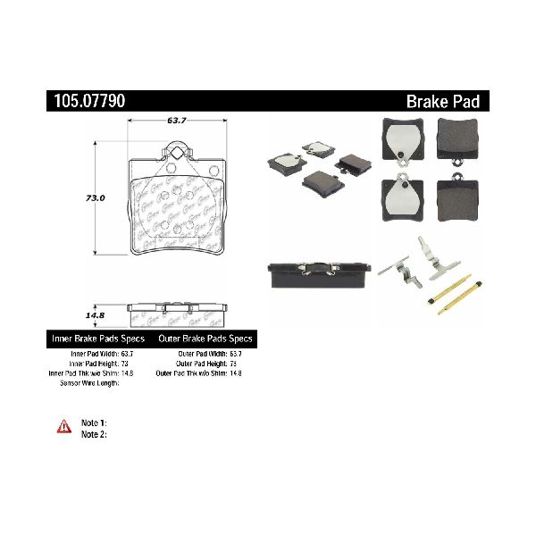 1996-2000 Mercedes-Benz C280 Disc Brake Pad Set - Rear (Centric)