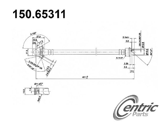 1977 Dodge D150 Brake Hydraulic Hose - Rear (Centric)