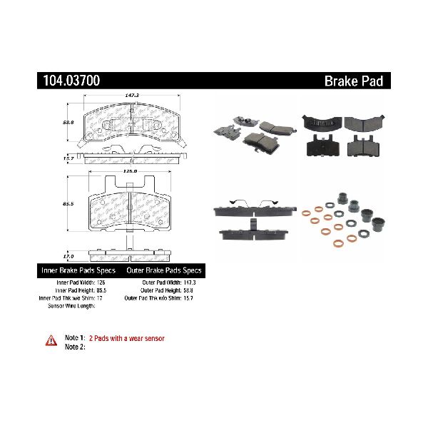 1996-2001 Chevrolet Express 3500 Disc Brake Pad Set - Front (Centric)