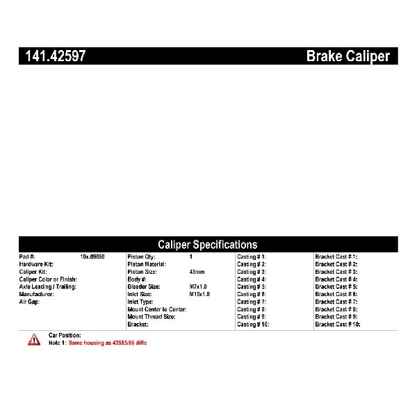 2010-2012 INFINITI EX35 Disc Brake Caliper - Rear Right (Centric)